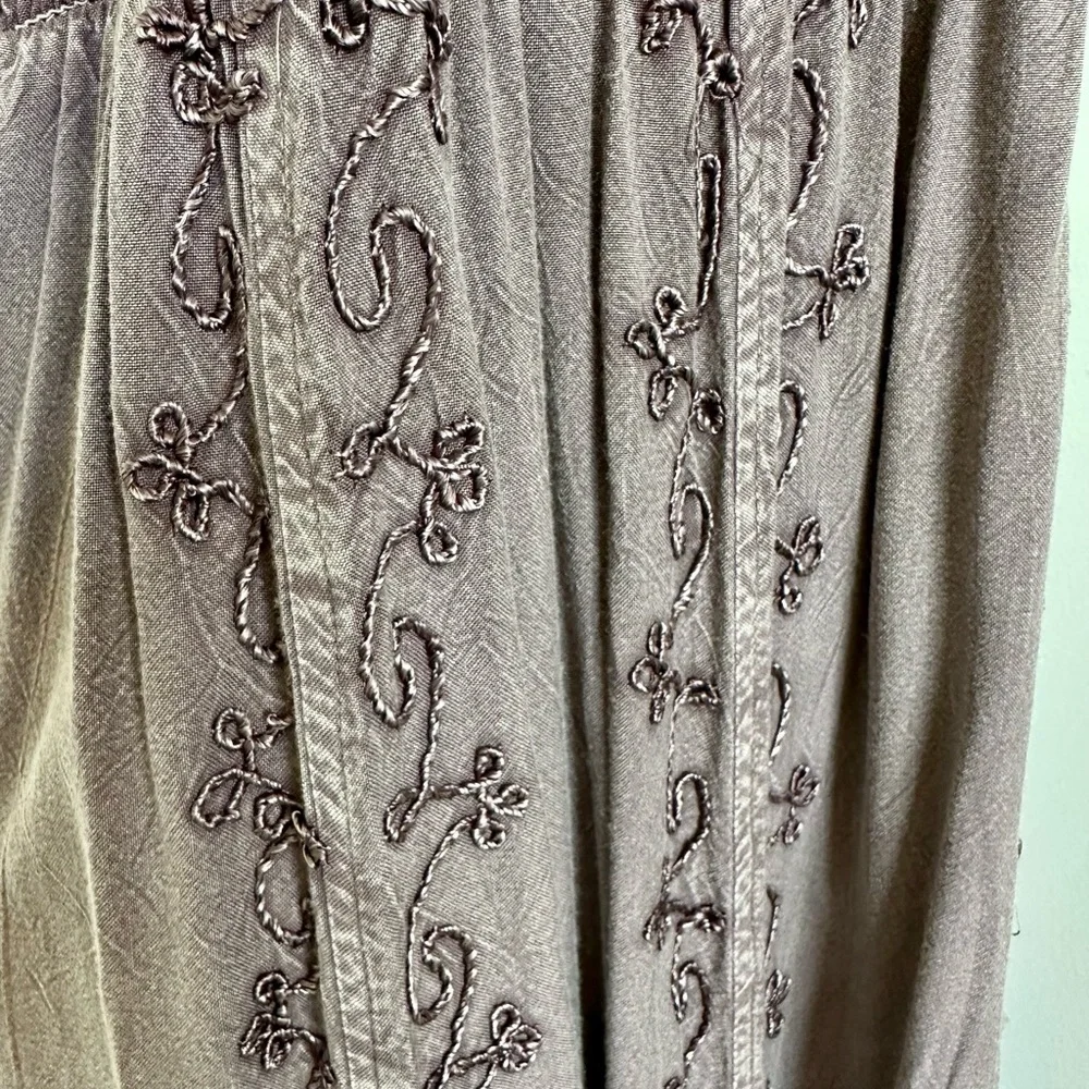 NWOT Strapless Tube Top Maxi Dress Embroidered Plum Sz XL Fits Most - Picture 4 of 9